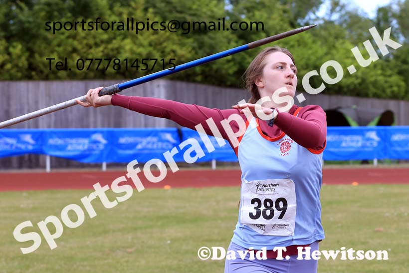 Senior Womens javelin, 2024 Northern Senior and Under-20s Track and Field Champs, Middlesbrough.  Photo: David T. Hewitson/Sports for All Pics